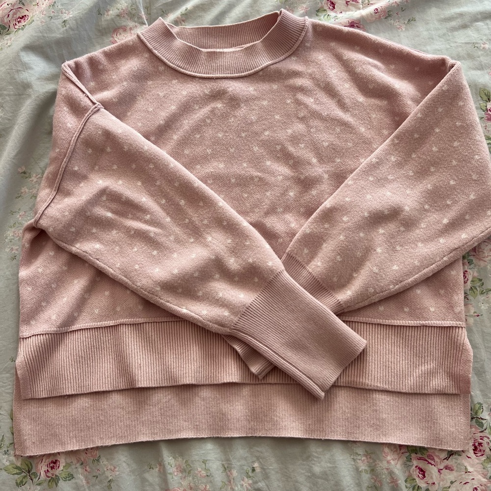 Pink Polka Dot Women's Sweater
